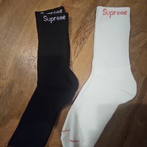 Supreme Classic Black and White Socks